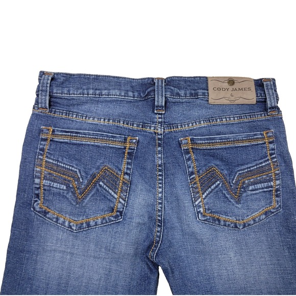 Cody James Mens 32x30 Blue Denim Jeans Straight Leg Mid Rise Medium Wash Cowboy - Picture 4 of 9